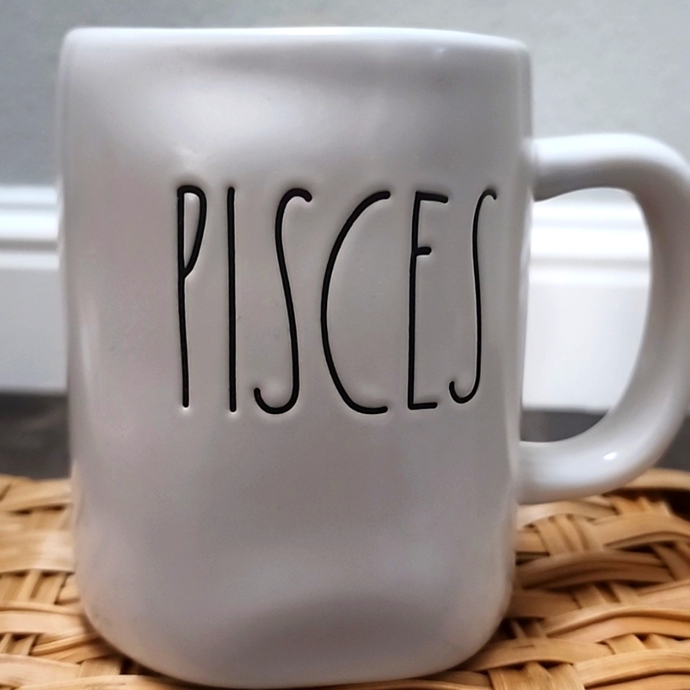 Rae Dunn "PISCES" White Mug Collection